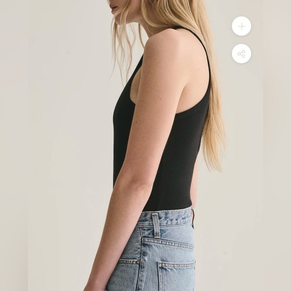 AGOLDE RIANNE HIGH NECK RACERBACK BODYSUIT BLACK SIZE SMALL - Picture 4 of 8